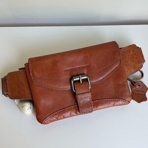 Spikes & Sparrow Genuine Leather Belt Crossbody Bag